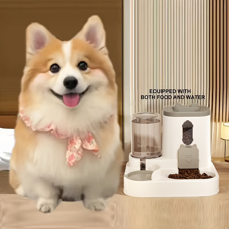 Bebedouro e alimentador automático para gatos de 2,5 L - Design duplo e bonito