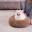 Cama de pelúcia macia Donut Cuddler de pele sintética para cães e gatos