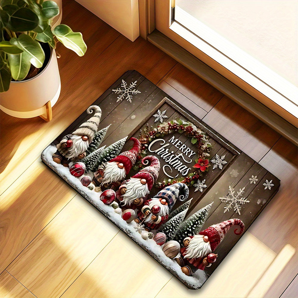 Tapete de porta com tema natalino, antiderrapante, ideal para decoração de festas e decoração de Natal. Perfeito para sala de estar, quarto e cozinha.