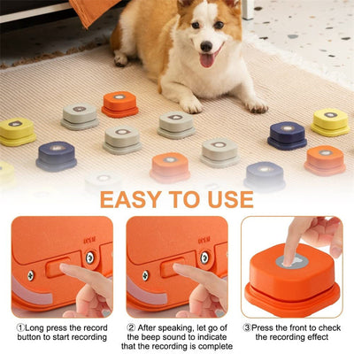Botão de comunicação para animais de estimação de 4 cores, com um clique, evita a inatividade física, botão de conversação para cães e gatos, brinquedo para animais de estimação