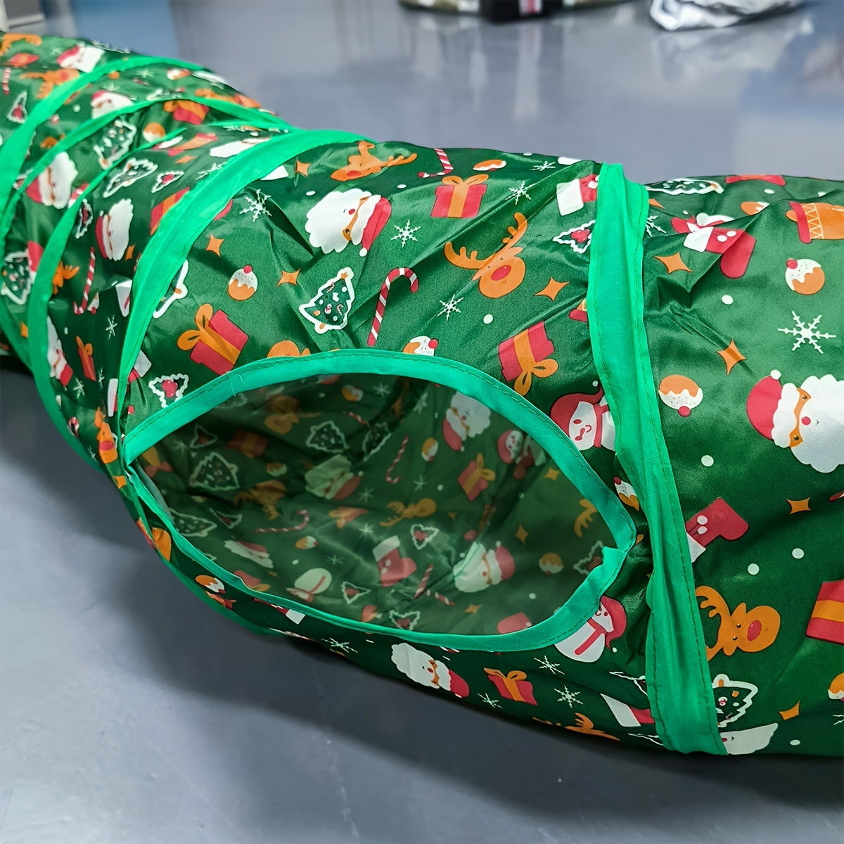 Túnel Natal dobrável para gatos - Esconderijo interativo para gatos, cães e coelhos