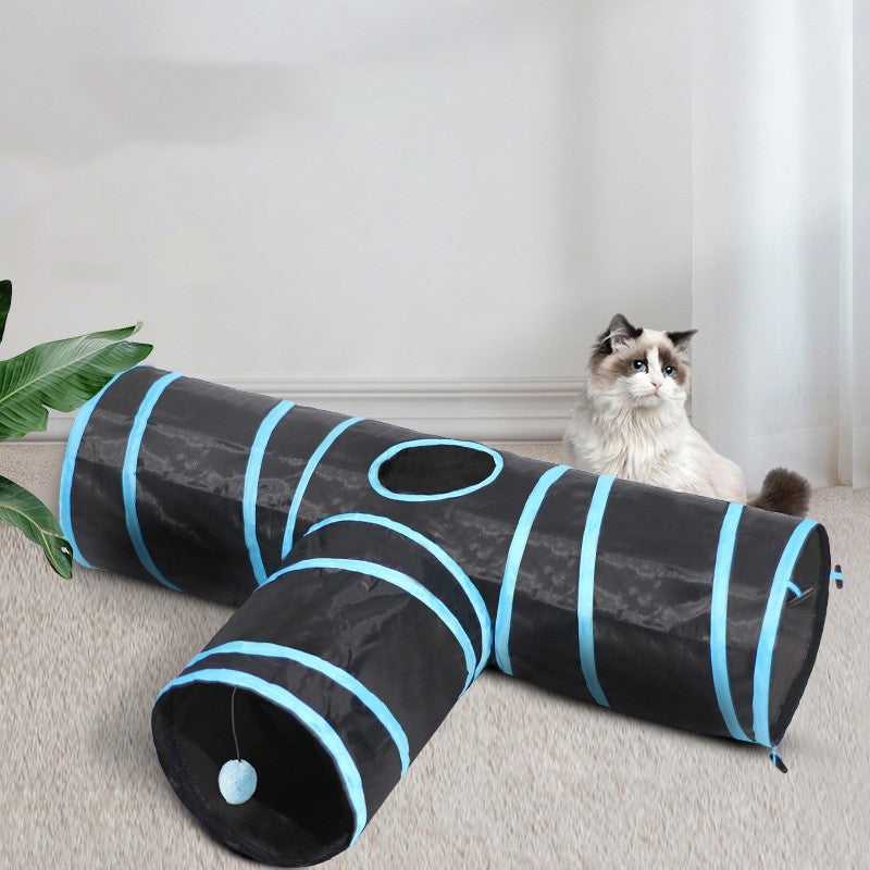Novo túnel para gatos, caminho de escalada dobrável para animais de estimação, brinquedos para gatos
