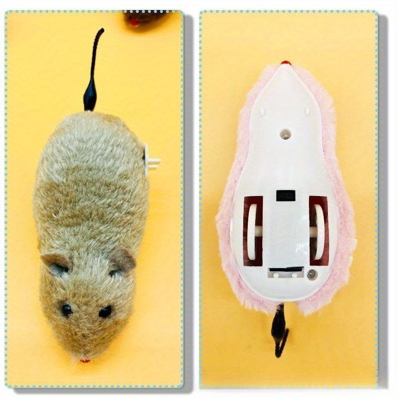 3 Peças de brinquedos interativos de rato de corda duráveis