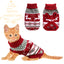 Suéter natalino de tricô quentinho e aconchegante para cães e gatos de pequeno e médio porte com renas e flocos de neve, lavável à mão,.