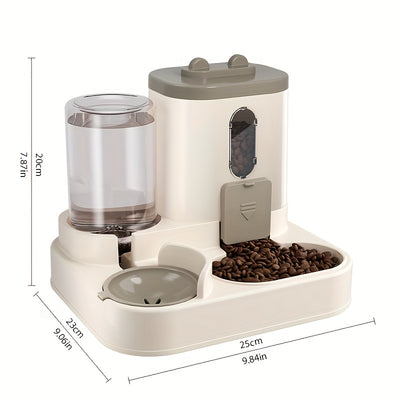 Bebedouro e alimentador automático para gatos de 2,5 L - Design duplo e bonito