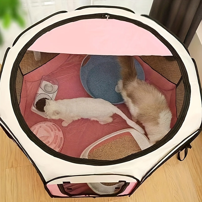Tenda Octogonal Dobrável para Cães e Gatos - Oxford Resistente