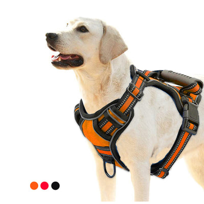 Coleira para cães sem puxar, respirável e refletiva, colete para animais de estimação
