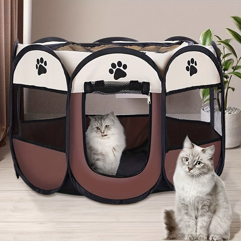 Tenda Octogonal Dobrável para Cães e Gatos - Oxford Resistente