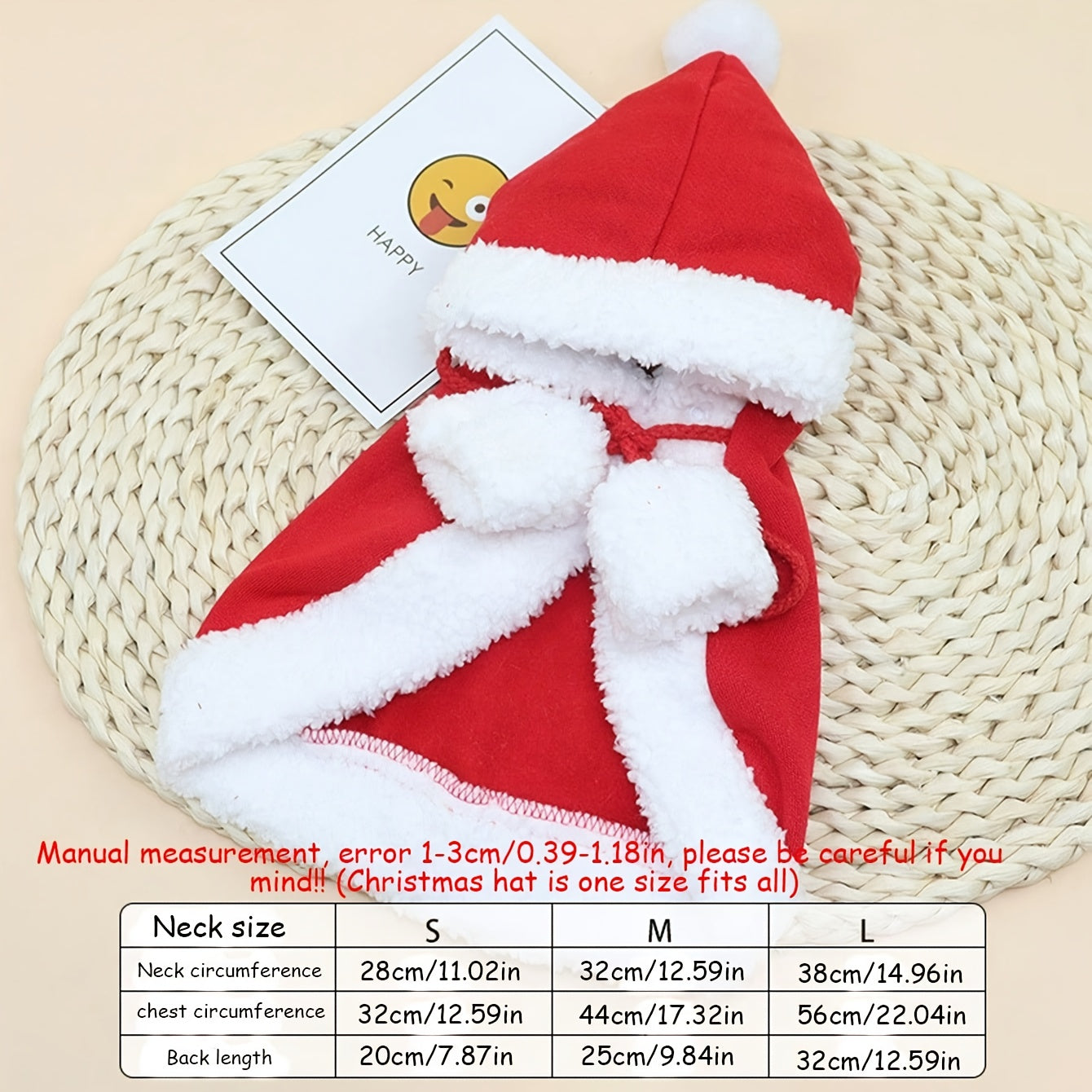 1/2pcs Conjunto de Decoração Natalina para Gatos, Chapéu Vermelho do Papai Noelo e Capa Aquecedor com Acessórios Tiara Antlerpara Filhotes .