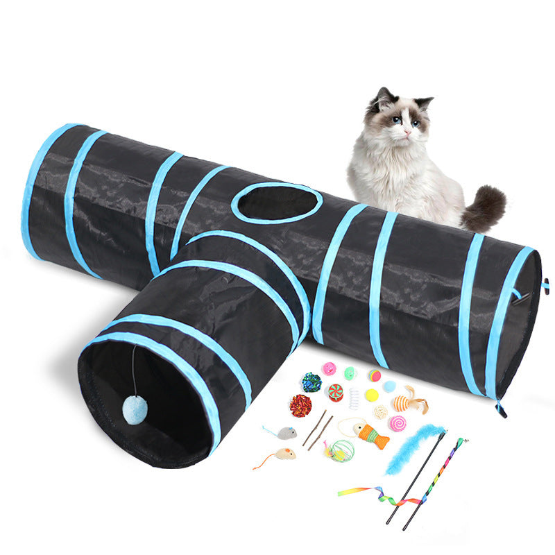 Novo túnel para gatos, caminho de escalada dobrável para animais de estimação, brinquedos para gatos