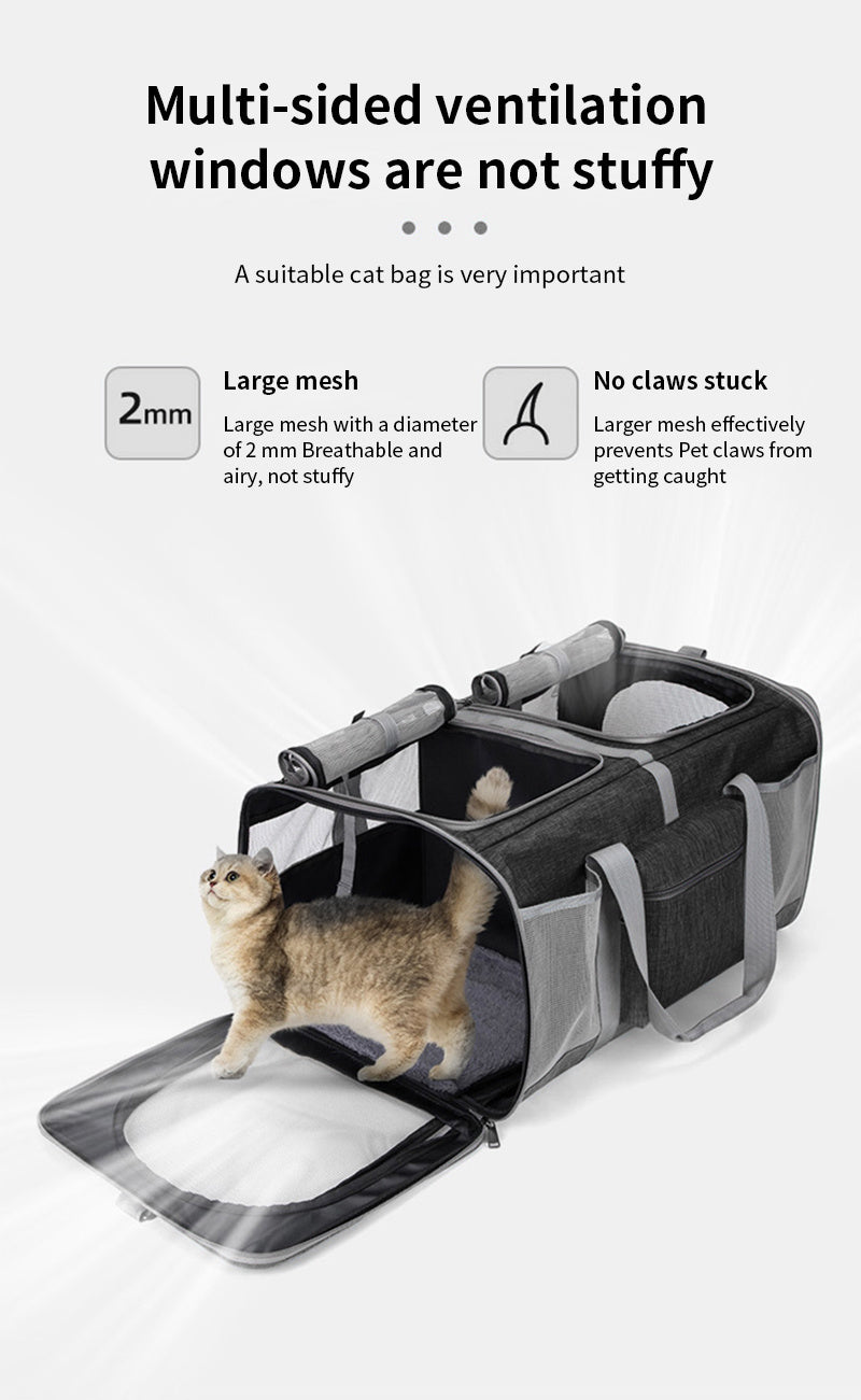 Mala de transporte multifuncional para animais de estimação, bolsa de transporte ajustável , portátil para cães e gatos ideal para passeios e viagens e