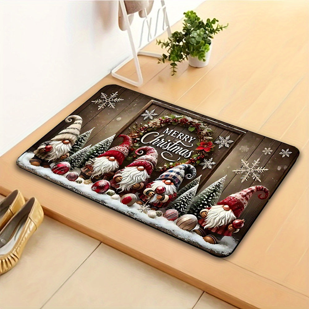 Tapete de porta com tema natalino, antiderrapante, ideal para decoração de festas e decoração de Natal. Perfeito para sala de estar, quarto e cozinha.