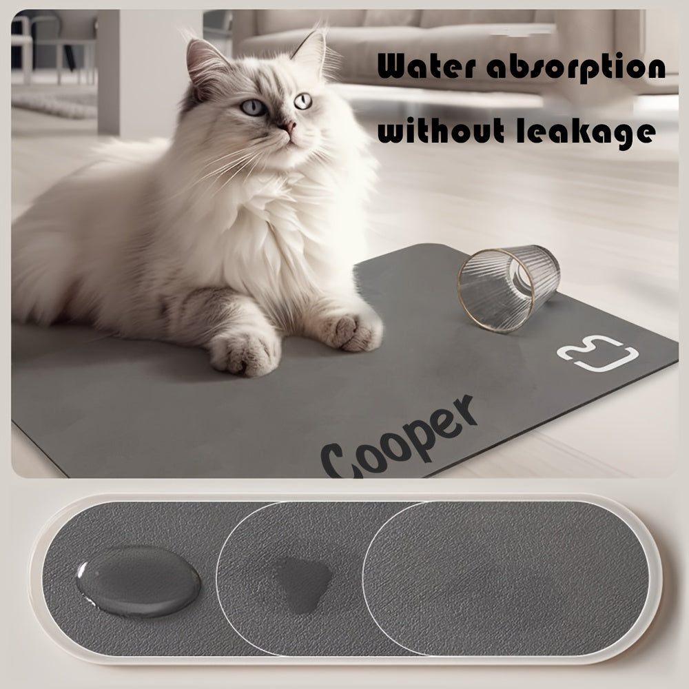 Tapete de alimentação personalizado para animais de estimação, tapete de alimentação super absorvente para cães e gatos
