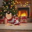 Suéter natalino de tricô quentinho e aconchegante para cães e gatos de pequeno e médio porte com renas e flocos de neve, lavável à mão,.